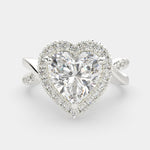 Load image into Gallery viewer, Celestina Heart Cut Halo Pave Split Shank Engagement Ring Setting - Nivetta
