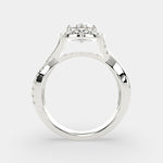 Load image into Gallery viewer, Celestina Oval Cut Halo Pave Split Shank Engagement Ring Setting - Nivetta