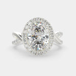 Load image into Gallery viewer, Celestina Oval Cut Halo Pave Split Shank Engagement Ring Setting - Nivetta