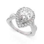 Load image into Gallery viewer, Celestina Pear Cut Halo Pave Split Shank Engagement Ring Setting - Nivetta