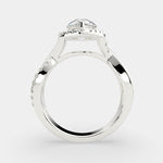 Load image into Gallery viewer, Celestina Pear Cut Halo Pave Split Shank Engagement Ring Setting - Nivetta