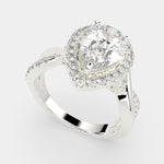 Load image into Gallery viewer, Celestina Pear Cut Halo Pave Split Shank Engagement Ring Setting - Nivetta