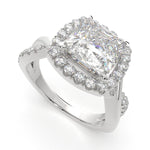Load image into Gallery viewer, Celestina Princess Cut Halo Pave Split Shank Engagement Ring Setting - Nivetta