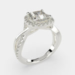 Load image into Gallery viewer, Celestina Princess Cut Halo Pave Split Shank Engagement Ring Setting - Nivetta