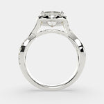 Load image into Gallery viewer, Celestina Princess Cut Halo Pave Split Shank Engagement Ring Setting - Nivetta
