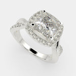 Load image into Gallery viewer, Celestina Princess Cut Halo Pave Split Shank Engagement Ring Setting - Nivetta