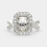 Load image into Gallery viewer, Celestina Radiant Cut Halo Pave Split Shank Engagement Ring Setting - Nivetta