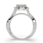 Load image into Gallery viewer, Celestina Round Cut Halo Pave Split Shank Engagement Ring Setting - Nivetta