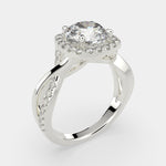 Load image into Gallery viewer, Celestina Round Cut Halo Pave Split Shank Engagement Ring Setting - Nivetta