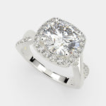 Load image into Gallery viewer, Celestina Round Cut Halo Pave Split Shank Engagement Ring Setting - Nivetta