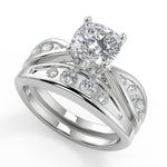 Load image into Gallery viewer, Claire Inset 4 Prong Cushion Cut Diamond Engagement Ring - Nivetta