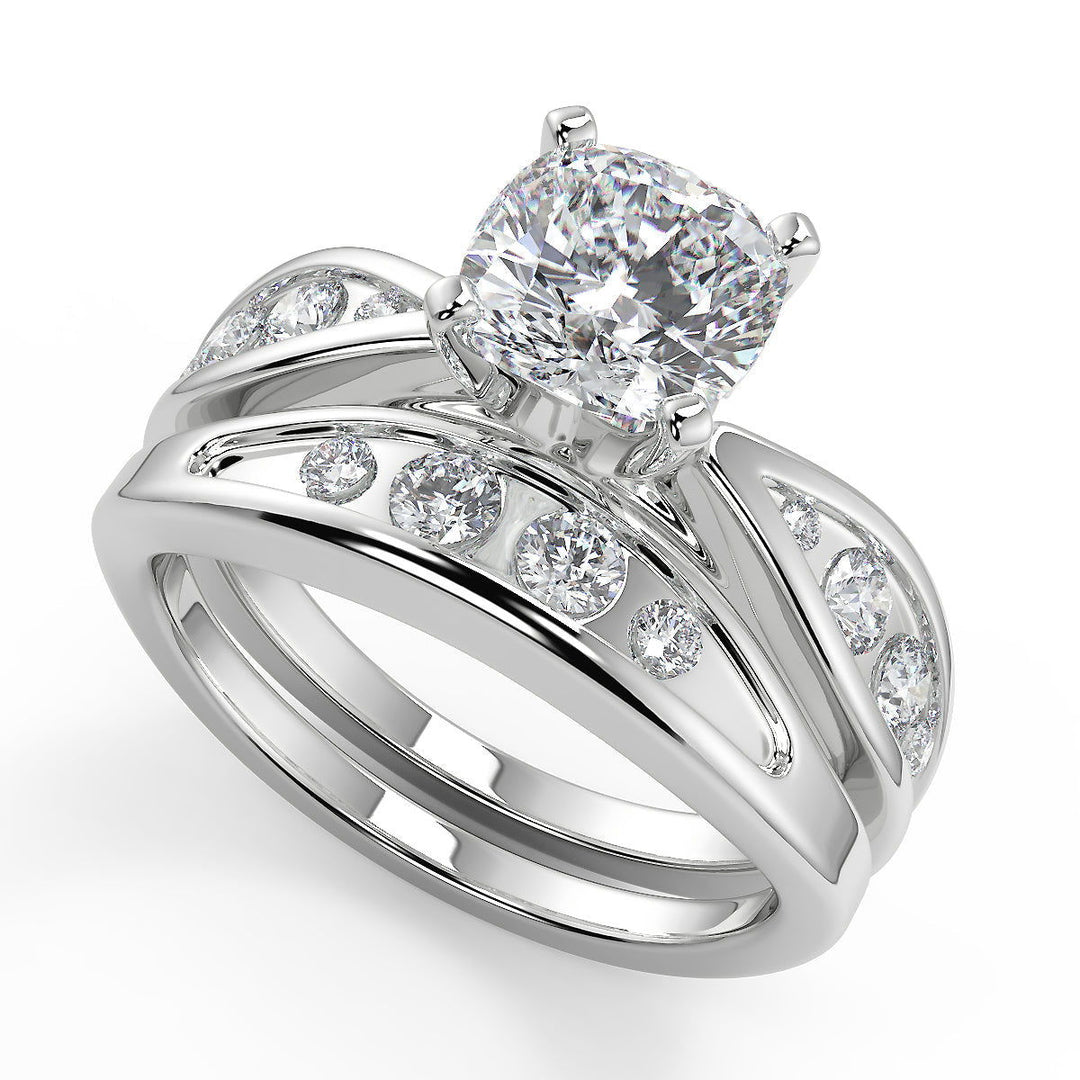 Claire Inset 4 Prong Cushion Cut Diamond Engagement Ring - Nivetta