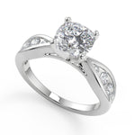 Load image into Gallery viewer, Claire Inset 4 Prong Cushion Cut Diamond Engagement Ring - Nivetta