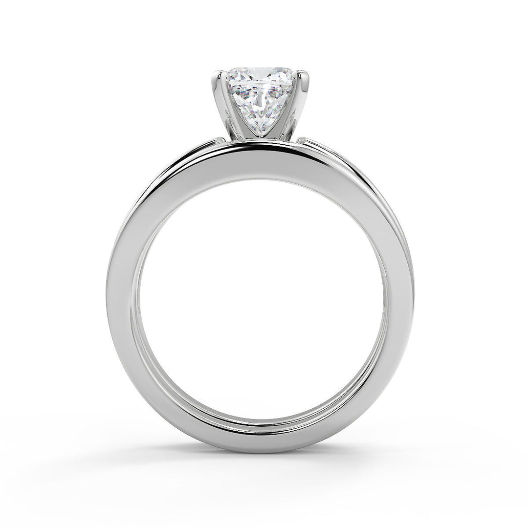 Claire Inset 4 Prong Cushion Cut Diamond Engagement Ring - Nivetta
