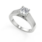 Load image into Gallery viewer, Cloe Cathedral Solitaire Round Cut Diamond Engagement Ring - Nivetta