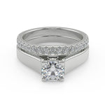 Load image into Gallery viewer, Cloe Cathedral Solitaire Round Cut Diamond Engagement Ring - Nivetta