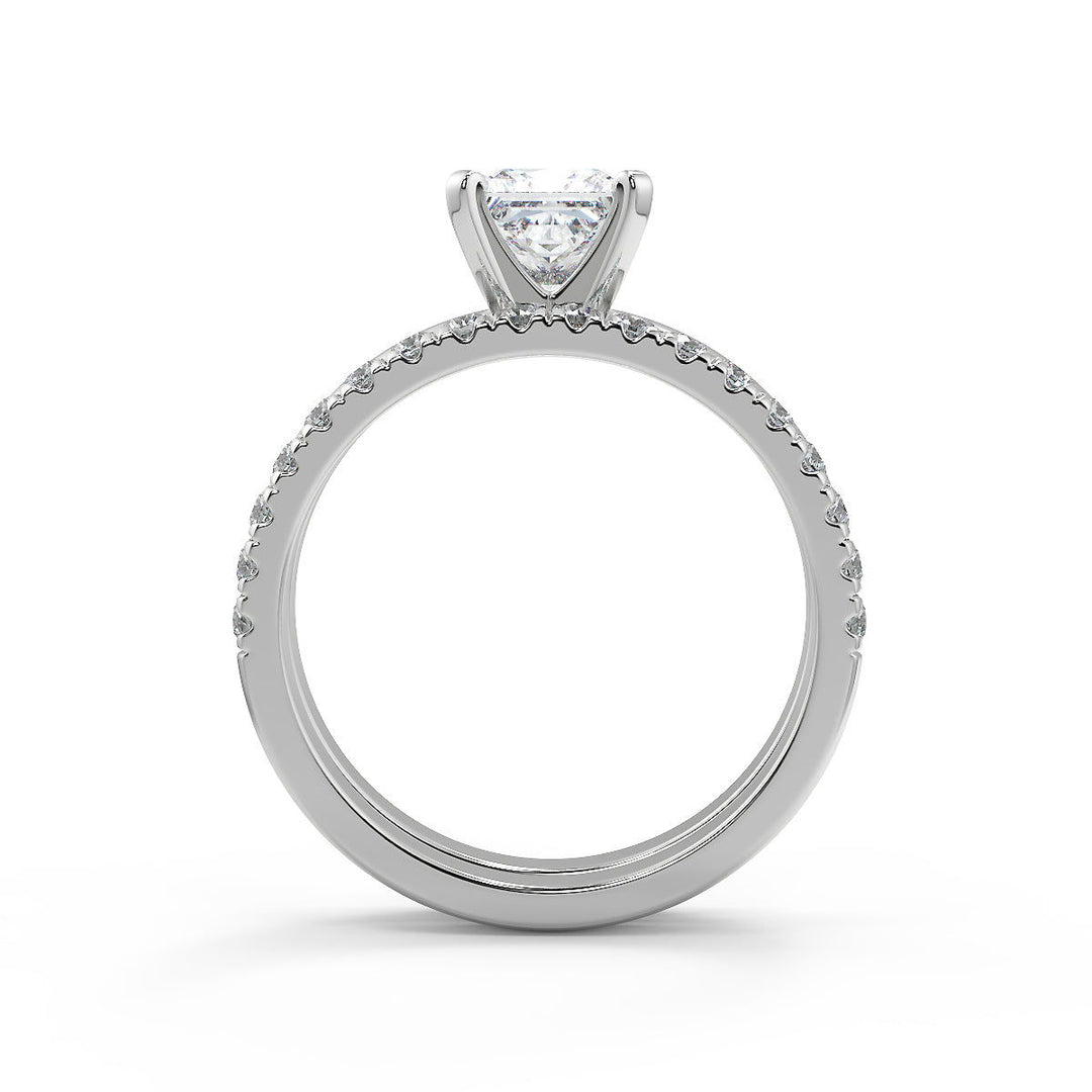 Dahlia Comfort Fit 4 Prong Solitaire Princess Cut Diamond Engagement Ring - Nivetta