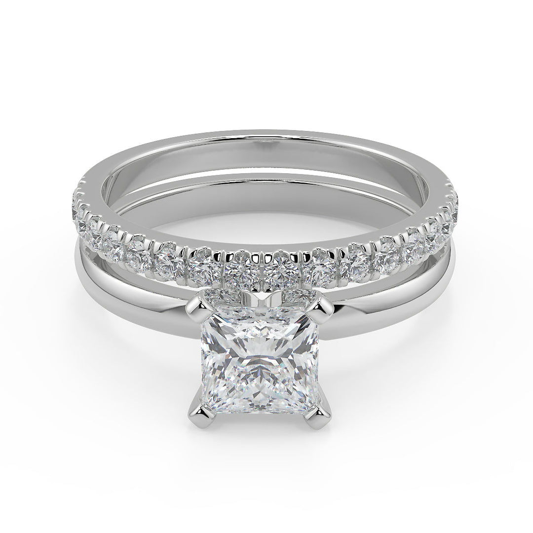 Dahlia Comfort Fit 4 Prong Solitaire Princess Cut Diamond Engagement Ring - Nivetta