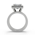 Load image into Gallery viewer, Danna Split Shank Pave Halo Princess Cut Diamond Engagement Ring - Nivetta