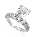 Load image into Gallery viewer, Daria Emerald Cut Pave 6 Prong Engagement Ring Setting - Nivetta