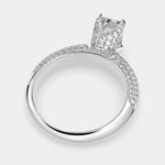 Load image into Gallery viewer, Daria Emerald Cut Pave 6 Prong Engagement Ring Setting - Nivetta