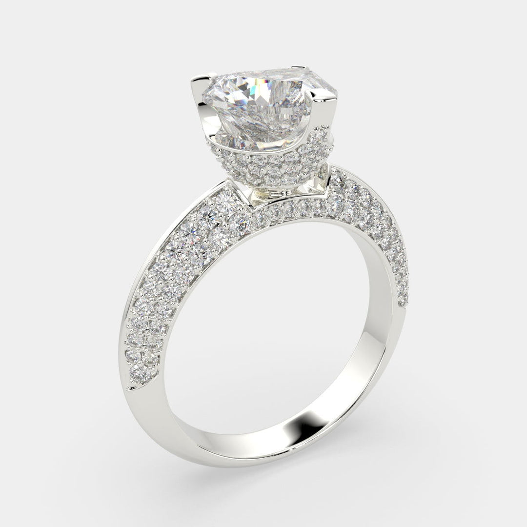 Daria Heart Cut Pave 6 Prong Engagement Ring Setting - Nivetta