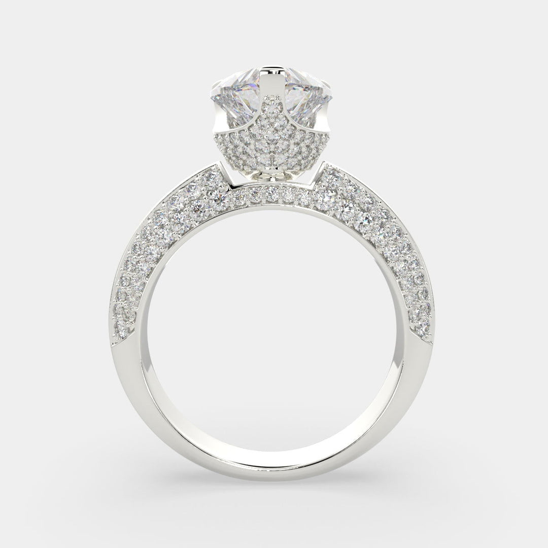 Daria Heart Cut Pave 6 Prong Engagement Ring Setting - Nivetta