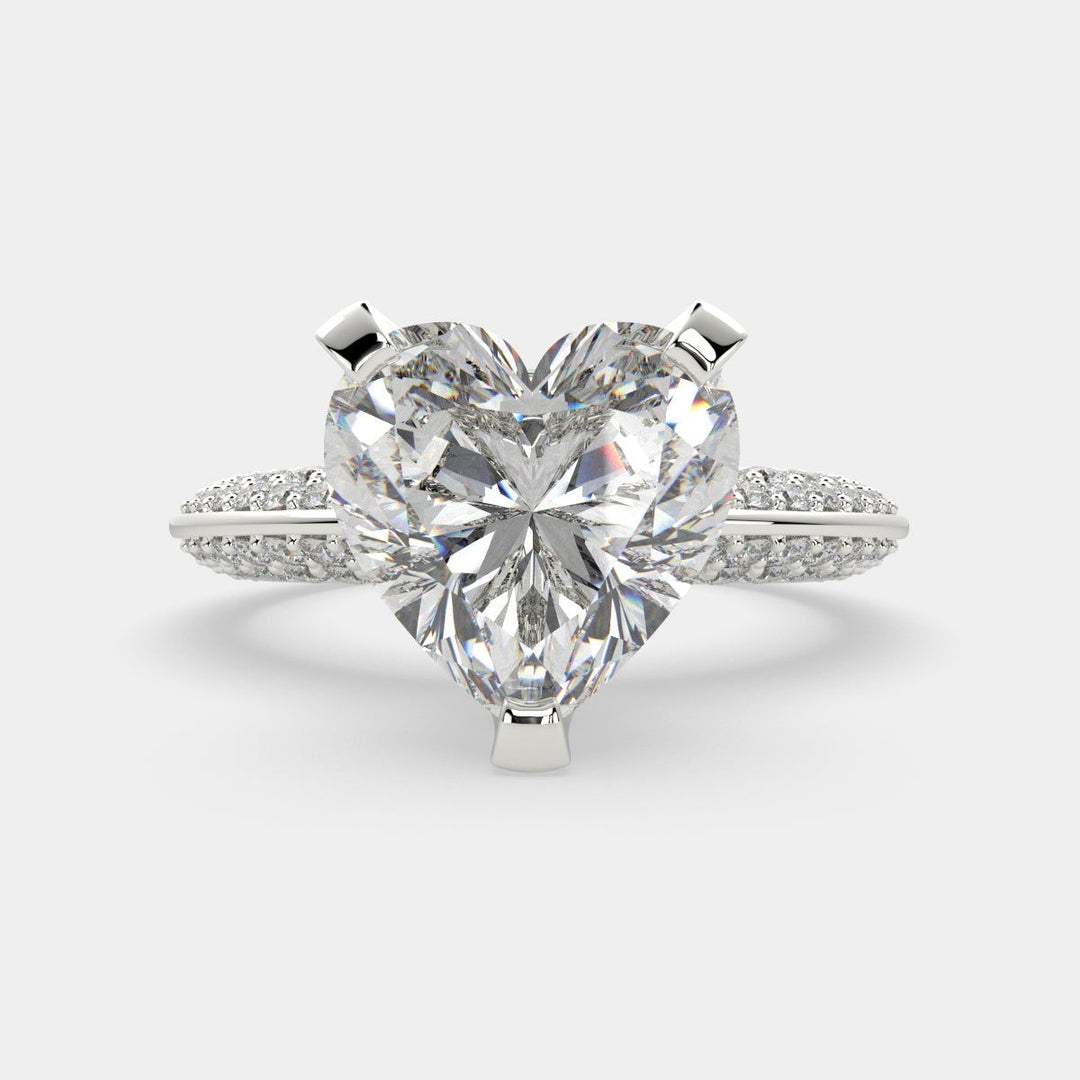Daria Heart Cut Pave 6 Prong Engagement Ring Setting - Nivetta