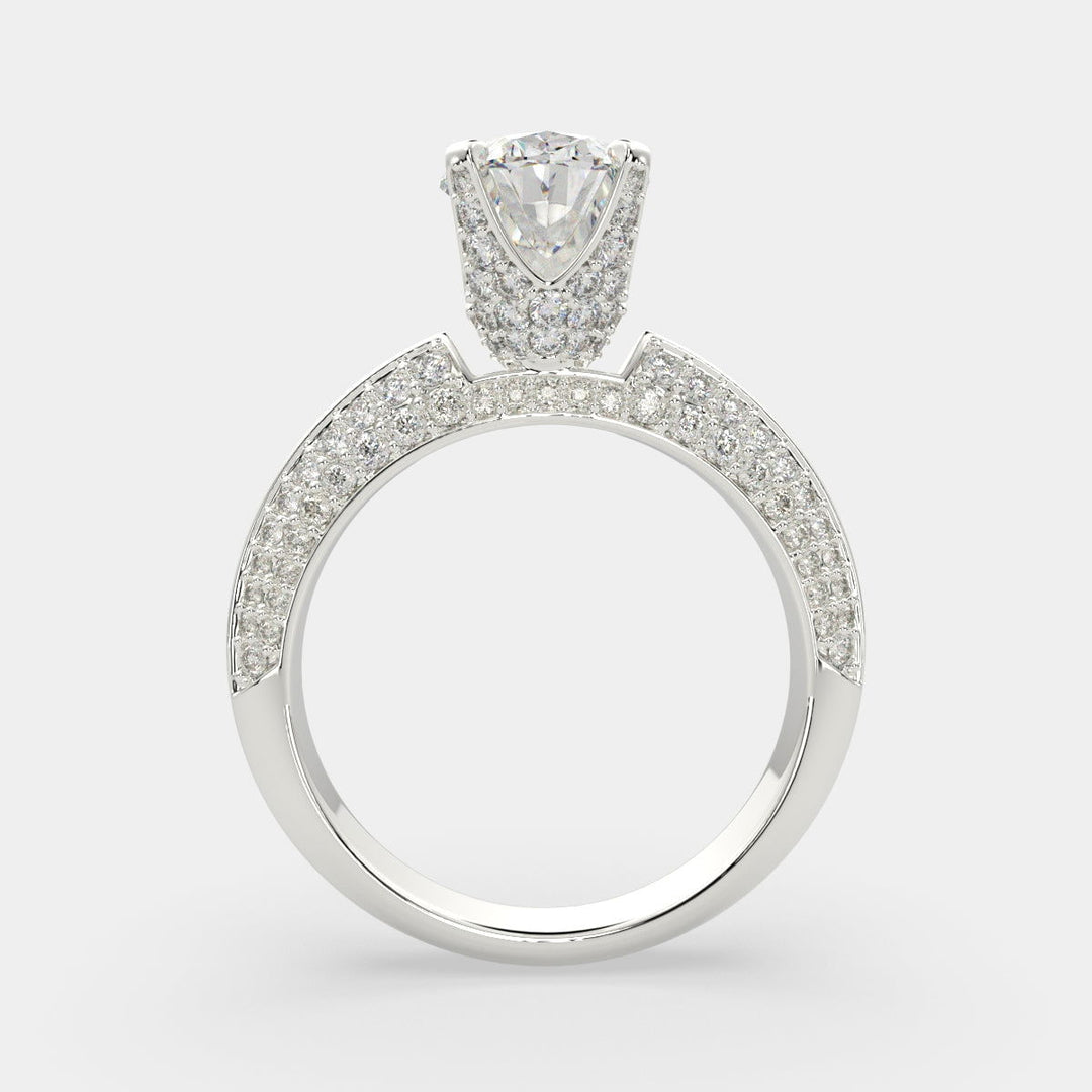 Daria Oval Cut Pave 6 Prong Engagement Ring Setting - Nivetta