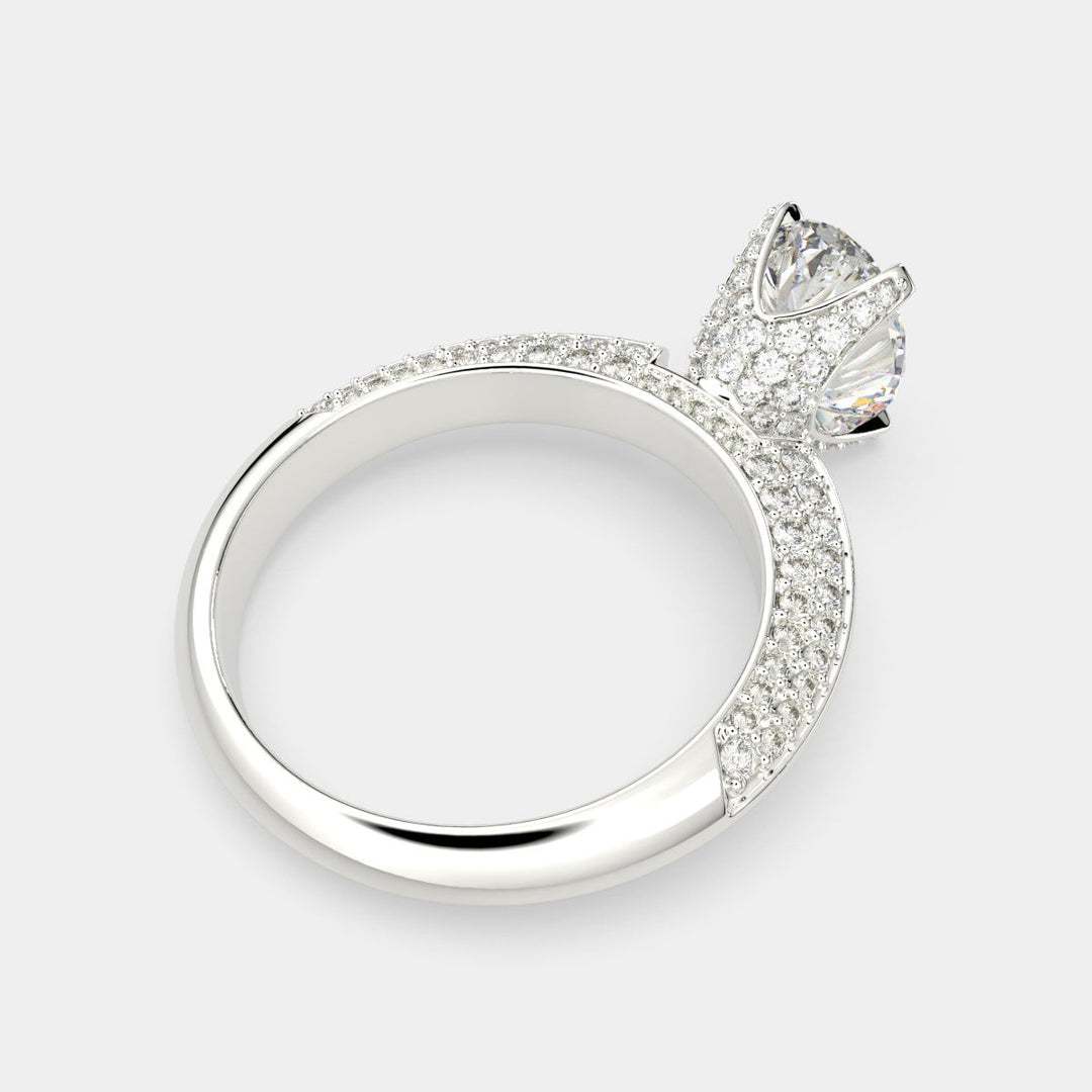 Daria Oval Cut Pave 6 Prong Engagement Ring Setting - Nivetta