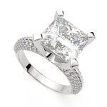 Load image into Gallery viewer, Daria Princess Cut Pave 6 Prong Engagement Ring Setting - Nivetta