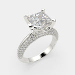 Load image into Gallery viewer, Daria Princess Cut Pave 6 Prong Engagement Ring Setting - Nivetta