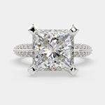 Load image into Gallery viewer, Daria Princess Cut Pave 6 Prong Engagement Ring Setting - Nivetta