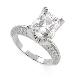 Load image into Gallery viewer, Daria Radiant Cut Pave 6 Prong Engagement Ring Setting - Nivetta