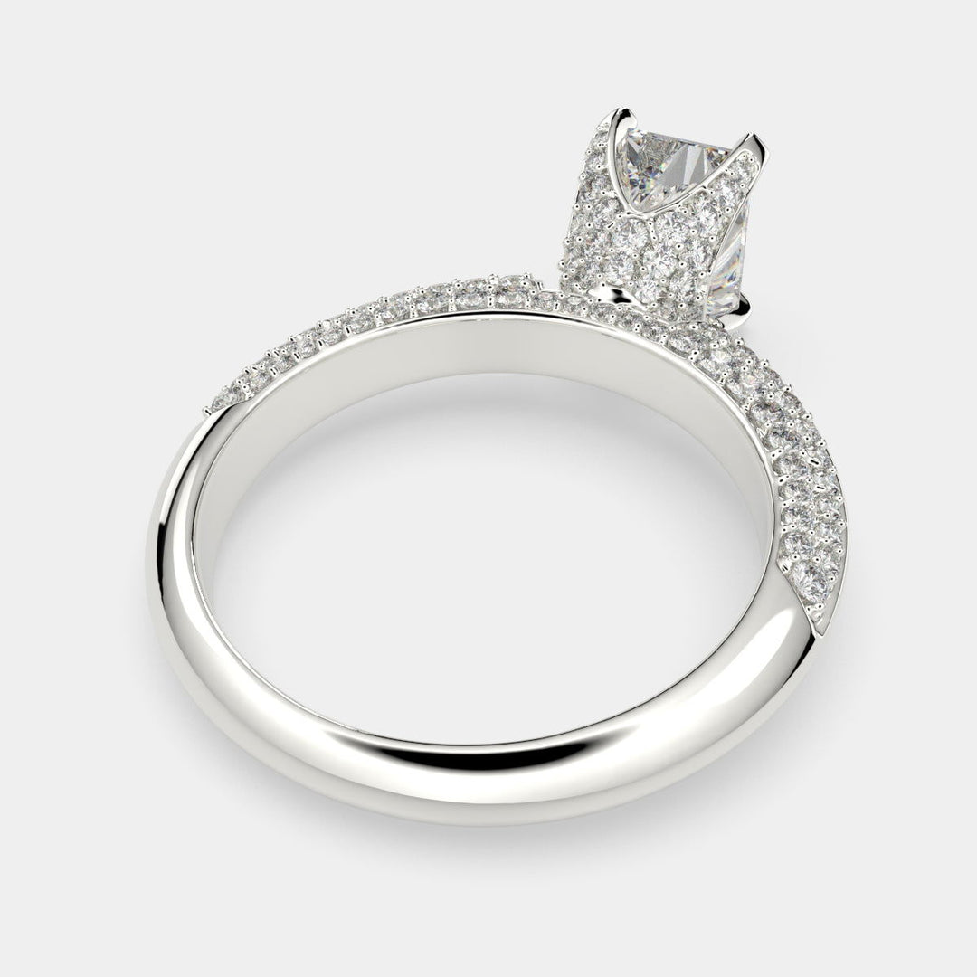 Daria Radiant Cut Pave 6 Prong Engagement Ring Setting - Nivetta