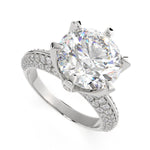 Load image into Gallery viewer, Daria Round Cut Pave 6 Prong Engagement Ring Setting - Nivetta