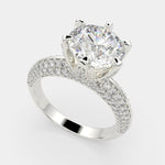 Load image into Gallery viewer, Daria Round Cut Pave 6 Prong Engagement Ring Setting - Nivetta