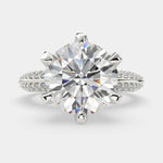 Load image into Gallery viewer, Daria Round Cut Pave 6 Prong Engagement Ring Setting - Nivetta