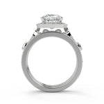 Load image into Gallery viewer, Dayanara Halo Pave Set Cushion Cut Diamond Engagement Ring - Nivetta