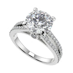 Load image into Gallery viewer, Denise Double French-Set Split Shank Round Cut Engagement Ring - Nivetta