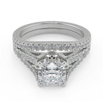 Load image into Gallery viewer, Denisse Cathedral 4 Prong Cushion Cut Diamond Engagement Ring - Nivetta