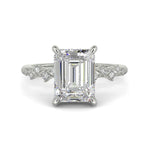 Load image into Gallery viewer, Diana Emerald Cut Pave Hidden Halo 4 Prong Claw Set Engagement Ring Setting - Nivetta