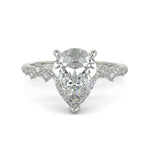 Load image into Gallery viewer, Diana Pear Cut Pave Hidden Halo 4 Prong Claw Set Engagement Ring Setting - Nivetta