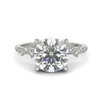 Load image into Gallery viewer, Diana Round Cut Pave Hidden Halo 4 Prong Claw Set Engagement Ring Setting - Nivetta