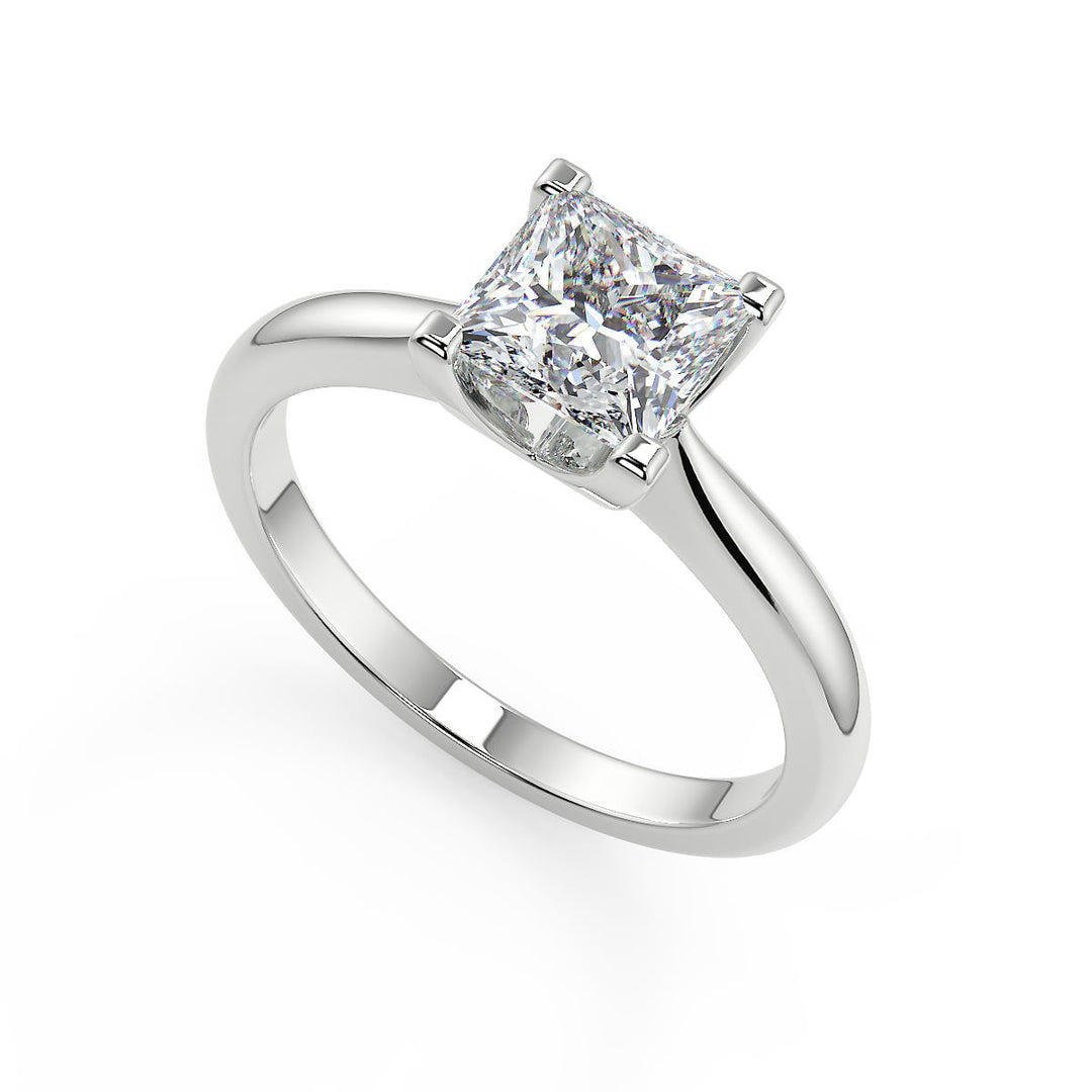 Eileen Squared 4 Claw Solitaire Princess Cut Diamond Engagement Ring - Nivetta