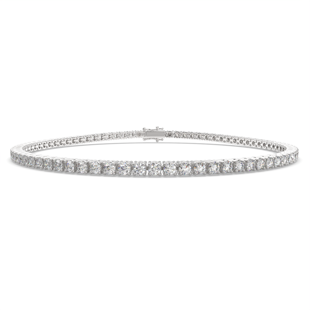 Eleonora Round Cut Diamond Tennis Bracelet Prong Set (2 ctw) - Nivetta