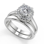 Load image into Gallery viewer, Eliana Halo 4 Prong Cushion Cut Diamond Engagement Ring - Nivetta