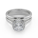 Load image into Gallery viewer, Eliana Halo 4 Prong Cushion Cut Diamond Engagement Ring - Nivetta