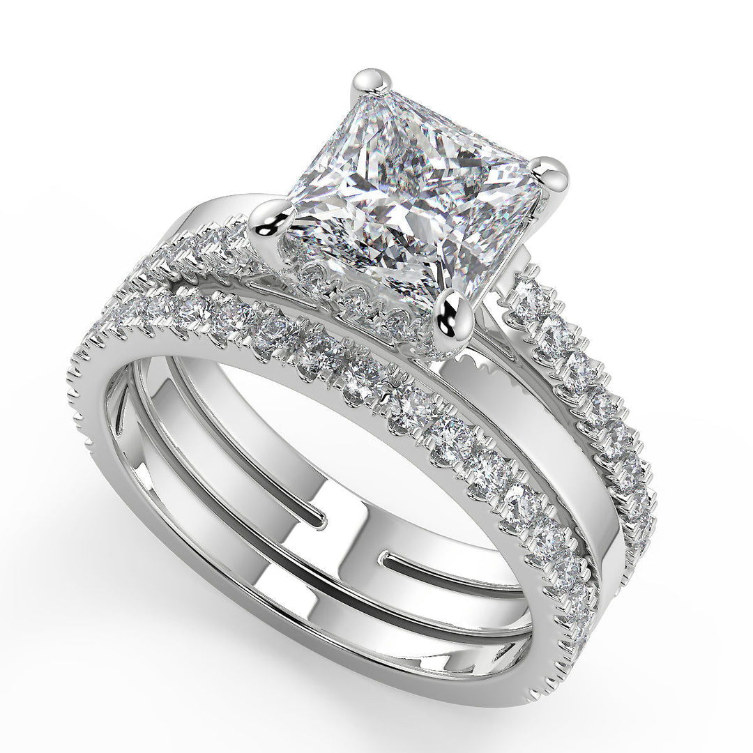 Elisa Promise Pave Princess Cut Diamond Engagement Ring - Nivetta
