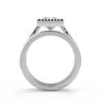 Load image into Gallery viewer, Elle Bezel Set Milgrain Pave Princess Cut Diamond Engagement Ring - Nivetta